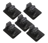 MUCKLILY Porta Scopa e Spazzolone Montato a Parete senza Fori Supporto da Muro in Plastica Resistente Ganci per Bagno e Cucina Set da 5 Pezzi per Organizzazione Salvaspazio Utensili