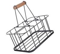 MUCKLILY Portabottiglie in Ferro Grigio con Manico Portabirra e Porta Bevande Resistente e Antiruggine per Bar e Frigorifero Organizer Multifunzione per Bottiglie