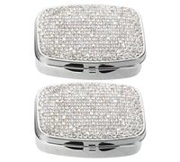 MUCKLILY Portapillole da Viaggio Strass 2 Scomparti a di Organizer Compatto per Pillole Giornaliero Scatola Medicinali Tascabile Bianca per Trasporto Facile