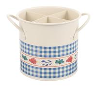 MUCKLILY Portautensili da Cucina in Ferro a 4 Scomparti, Organizer per Posate e Bacchette, Secchio Portaposate Multifunzione per Piani di Lavoro Ordinati, Contenitore da Parete per