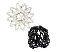 MUCKLILY Retina Elastica per Chignon da Ballerina con Perle e Strass Copri Chignon da Danza Classica per Donna e Bambina Rete per Chioma All’Uncinetto Fatta a Mano Accessorio per