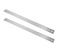 MUCKLILY Righello in Acciaio Inossidabile con Supporto in Sughero Antiscivolo 45 CM Set da 2 Pezzi - Strumenti da Disegno per Scuola Ufficio e Disegno Tecnico con Doppia Scala in