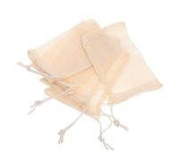 MUCKLILY Sacchetti per Sapone Beige 5 Pezzi con Coulisse in Cotone e Lino Rete Esfoliante Naturale per Cura Delicata della Pelle e Facile Trasporto per Bagno e Doccia