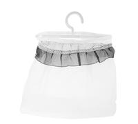MUCKLILY Sacchetto Appendibile in Rete Multifunzione con Gancio Rotante Borsa Mollette e Accessori per Cucina Bagno e Lavanderia Nero con Decorativo
