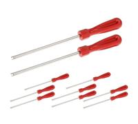 MUCKLILY Set 10 Pezzi Utensili per Stelo Pneumatico Antideflagrante Estrattore e Installatore Nucleo Valvola Strumenti Professionali per Riparazione Pneumatici Auto e Moto Portatili e