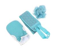 MUCKLILY Set 3 Pezzi Guanti da Bagno Spugna e Panno per Massaggio Schiena, Esfoliazione Delicata e Pulizia Pori Pelle, Accessori per Doccia e Vasca