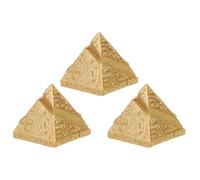 MUCKLILY Set 3pezzi Piramide Decorativa in Resina Oro, Creativo per Decorazioni Tavolo Ufficio e Studio, Accessorio Misterioso e Antistress per Rilassamento