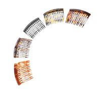 MUCKLILY Set 5 Pettini Laterali per Chioma da Donna in Acetato Antistatico Pettine a Denti Larghi 12 Denti per Chioma Spessi e Ondulati Forcella Francese per Acconciature Raccolte e