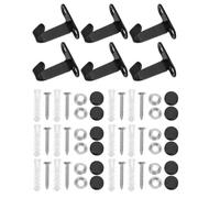 MUCKLILY Set 6 Ganci da Soffitto Neri Cappuccio Decorativo e Vite per Montaggio Sottopensile Appendini Resistenti in Ferro per Cucina Bagno Garage e Armadietti Supporto Solido per