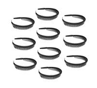 MUCKLILY Set da 10 Pezzi Fascia per Chioma Antiscivolo in Plastica Nera, Accessori Chioma Comodi e Resistenti per Vacanze Estive, Trekking e Ciclismo