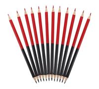 MUCKLILY Set da 12 Matite da Carpentiere Rotonde in Legno Rosse e Blu Cancellabili, Matite per Marcatura Precisa, Resistenti alla Rottura, per Valutazione Test, Disegno e Lavori