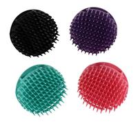 MUCKLILY Spazzola per Shampoo Cuoio Capelluto 4 Pezzi Set Scrub Testa Morbido per Massaggio Profondo Resistente e Compatta per Pulizia e Relax in Viaggio