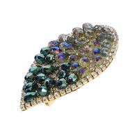 MUCKLILY Spilla Foglia Elegante con Strass Verde Spilla Risvolto in Rame per Maglioni Sciarpe e Cappotti da Donna Accessorio Sicuro e Brillante per Abbigliamento Casual e Formale