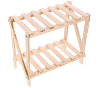 MUCKLILY Supporto per Piante in Legno Naturale Doppio Portavaso Decorativo Versatile per Interni Balconi e Scrivanie Organizer per Piccoli Vasi e Oggetti