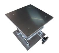 MUCKLILY Supporto per Sollevamento in Acciaio Inox 100x100mm, Mini Cavalletto Regolabile Piattaforma Elevatrice a Forbice, Base Stabile per Officina e Laboratorio