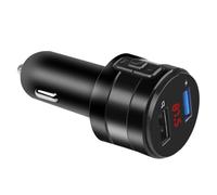 MUCKLILY Trasmettitore Fm Wireless per Auto con Lettore Mp3 Automatico, Doppia Ricarica USB e Vivavoce con Cancellazione Eco, Accessorio per Autoradio e Streaming Stereo Compatibile 12-24v