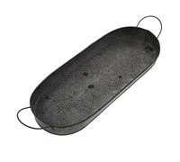 MUCKLILY Vassoio Decorativo a Forma Allungata in Ferro Vintage Manici, Vassoio D'epoca Rustico per Espositore Pane e Tavolino da Caffè, per Arredamento Casa e Fotografia Prodotti da Forno