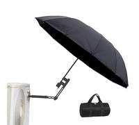 mucol Ombrello HVAC con base magnetica, rotazione a 360° a doppio asse, supporto magnetico oversize e regolazione dell'altezza, rimane asciutto e fresco per lavori all'aperto (132 cm, nero)