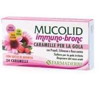 Farmaderbe Caramelle per la gola Mucolid Immuno-Bronc Gusto Arancia - 24 caramelle