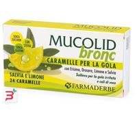 Farmaderbe Mucolid Bronc – Caramelle per la gola Salvia e Limone 24 caramelle