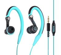 mucro Cuffie sportive con cavo con microfono, resistenti al sudore, auricolari da corsa con cavo, con gancio, per allenamento, palestra, jogging, per iPhone, iPod, Samsung