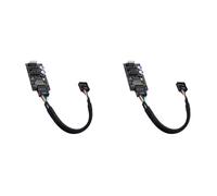 Mucshim 2 connettori hub USB a 9 , splitter USB 1 a 3, USB 2.0, header board 9 pin per raffreddamento ad acqua per test di velocità della ventola LED RGB