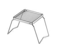 Mucshim Set da cucina portatile in acciaio Set completo di mini pentole da con base pieghevole, piastra barbecue e porta bollitore.