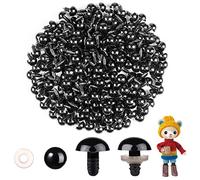 Mucunnia Occhi Amigurum 200 Pezzi Occhi di Sicurezza per Amigurumi da 16 mm con Rondelle Occhi di Sicurezza in Plastica Nera per Pupazzi All'uncinetto, Animali di Peluche e Bambole