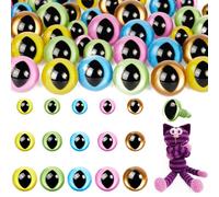 MUCUNNIA Occhi di sicurezza in plastica per amigurumi, occhi di gatto per lavori artigianali, per bambole all'uncinetto, occhi di drago per animali di peluche, con rondelle, per lavori fai da te,