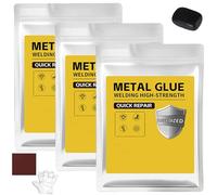 Mud Iron Glue, (160g per Pack) Plastic Steel Welding Adhesive, Heat & Waterproof Epoxy Resin for Metal/Plastic/Ceramic/Stone Repair, Universal Pipe Sealing & Crack Filler (Black,3PCS)