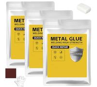 Mud Iron Glue, (160g per Pack) Plastic Steel Welding Adhesive, Heat & Waterproof Epoxy Resin for Metal/Plastic/Ceramic/Stone Repair, Universal Pipe Sealing & Crack Filler (White,3PCS)