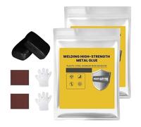 Mud Iron Glue Adhesive, Upgrade Plastic Steel Mud Iron Glue, 2025 New Heat-Resistant and Sandable Adhesive, Waterproof, Quick Drying, for Pipes, Wall Holes, Wood, Plastic (Black,2PCS)