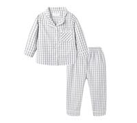 Mud Kingdom Pigiama per bambini a maniche lunghe con bottoni, Grigio con colletto, 2 anni