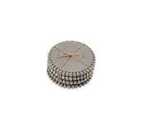 Mud Pie 42500044G Sottobicchiere in legno con perline grigie, diametro 10,6 cm