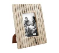 Mud Pie 5X7 Beige Stripe Marble Frame; 10 3/4 "x 8 3/4"