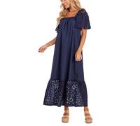 Mud Pie Abito lungo da donna Conny con occhielli, blu, S