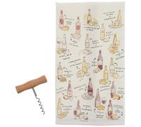 Mud Pie Asciugamano con stampa di vino; asciugamano 61 x 38,1 cm | Forcella 4 1/4"