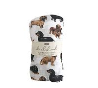Mud Pie Dachshund Print Baby Swaddle Blanket, 47" x 47",