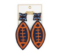 Mud Pie Gameday - Orecchini da donna con perline, 3,2 x 7 cm, colore: Blu