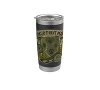 MUD PRINT MAP Mappa di tracce animali sul campo Bicchiere termico in acciaio inox doppia parete