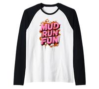 Mud Run Fun Mudder ROSA Trail Running Mudding Race Fun Team Maglia con Maniche Raglan