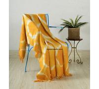 Mudcloth Copriletto Coperte per Divani Giallo Mano Telaio Cotone Tintura a Nodi