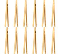 Mudder 12 Pezzi Pinze di bambù Pinze per Toast in Legno Pinze da Cucina in bambù per Cucinare, Pane, tè alla Frutta e Sottaceti, 7 Pollici