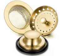 Mudder 3 tappi per lavello da cucina, tappo per lo smaltimento dei rifiuti, in acciaio inossidabile, universale, anti-intasamento, filtro per lavello da cucina, setaccio a cestello, bordo largo per