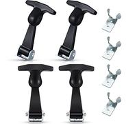 Mudder 4 chiusure elastiche in gomma in acciaio inox con impugnatura a T flessibili con staffe per motore del veicolo, cofano