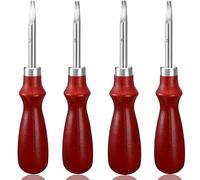Mudder 4 Pieces Edge Leather Beveler Craft Edge Beveler Cutting Beveling Leather Skiver Tool for DIY(1.5 Mm, 1.2 Mm, 1.0 Mm, 0.8 Mm)