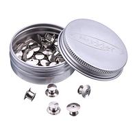 Mudder V-AS1433-30 WedDecor chiusura per fissare fermagli, libri, targhette con nome, ganci, artigianato, fai da te, non sono necessari attrezzi, colore argento, 30 pezzi, Ottone, 10 mm