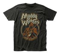 Muddy Waters Father of Chicago Blues T Shirt Mens Licensed Rock N Roll Tee Blacks