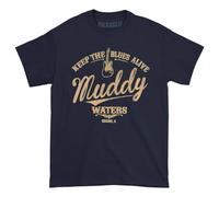 Muddy Waters Keep The Blues Alive T-Shirt, Blu (Blue Navy), Medium Uomo
