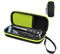 Mudoulu Custodia Rigida per Rasoio Elettrico, Custodia da Viaggio Compatibile con One Blade, Braun Serie 5, Philips Trimmer con Cerniera Robusta e Interno Protettivo, Nero Verde